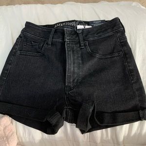 Black jean shorts